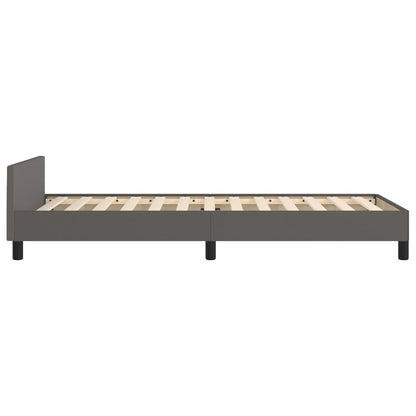 Bedframe Met Hoofdbord Kunstleer 90 x 190 cm Grijs