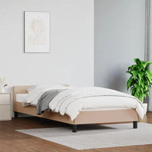 Bedframe Met Hoofdbord Kunstleer Cappucinnokleurig 90X190 Cm