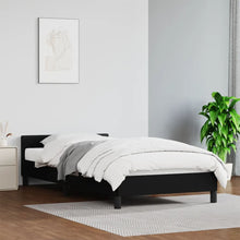 Bedframe Met Hoofdbord Kunstleer Zwart 100X200 Cm