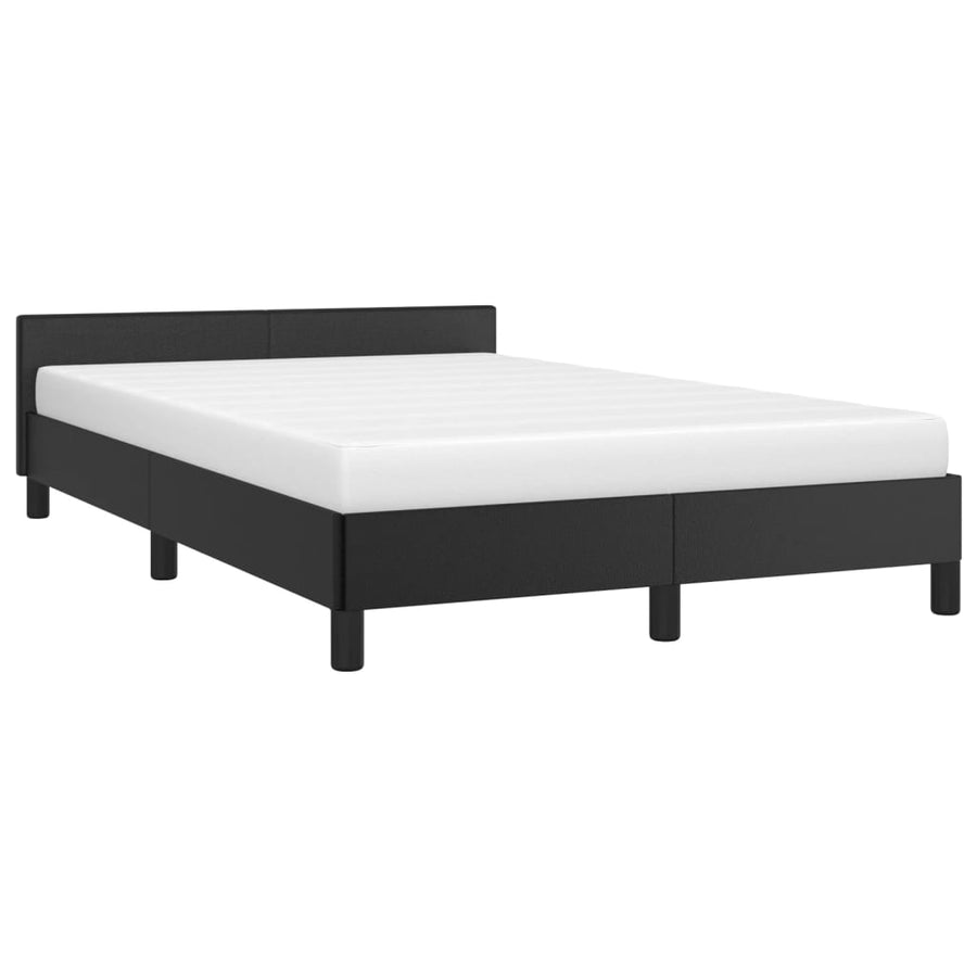 Bedframe Met Hoofdbord Kunstleer Zwart 120X200 Cm