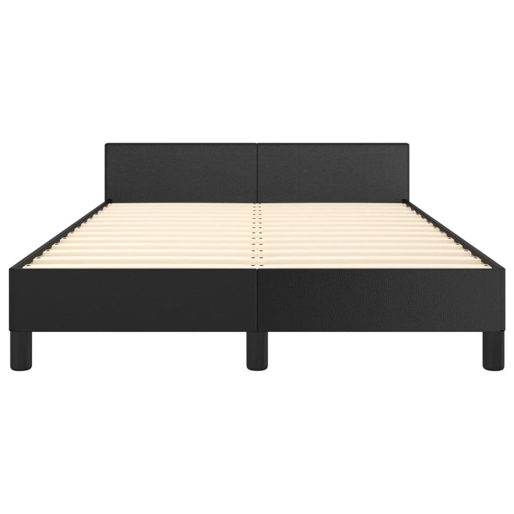 Bedframe Met Hoofdbord Kunstleer Zwart 120X200 Cm