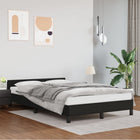 Bed frame with headboard without mattress 120x200 cm black