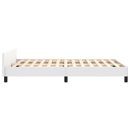 Bedframe Met Hoofdbord Kunstleer Wit 120X200 Cm