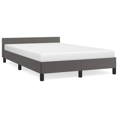 Bedframe Met Hoofdbord Kunstleer Grijs 120X200 Cm