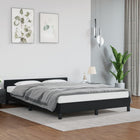 Bed frame with headboard without mattress 140x190 cm black