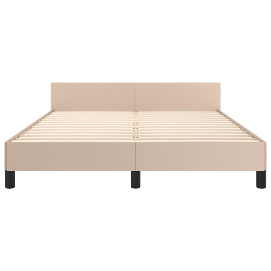 Bedframe Met Hoofdbord Kunstleer Cappucinnokleurig 140 x 190 cm Cappuccino
