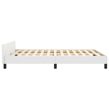 Bedframe Met Hoofdbord Kunstleer Wit 140X200 Cm