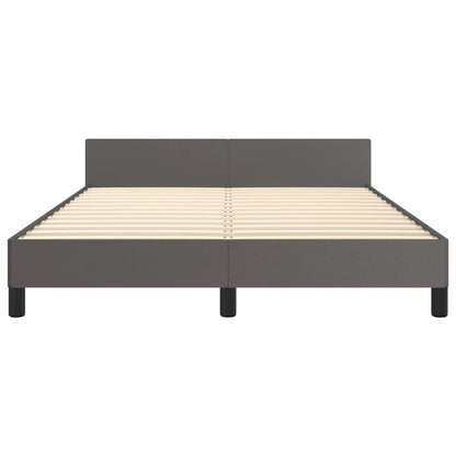 Bedframe Met Hoofdbord Kunstleer Grijs 140X200 Cm