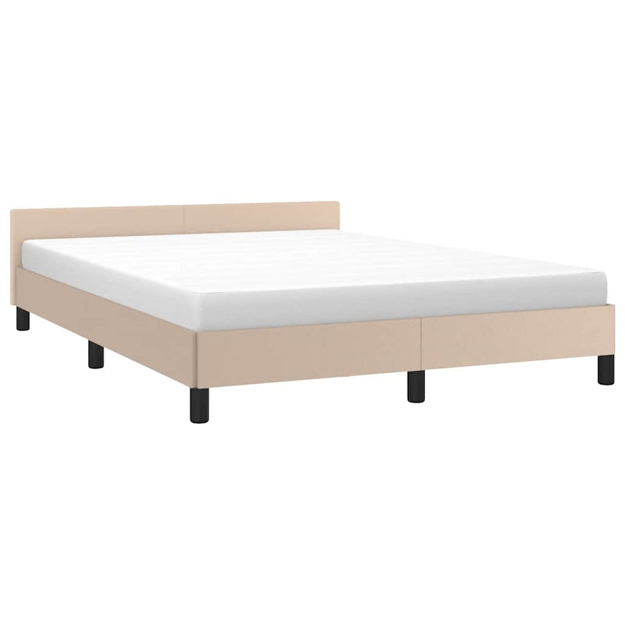 Bedframe met hoofdeinde zonder matras Cappuccino 140x200 cm