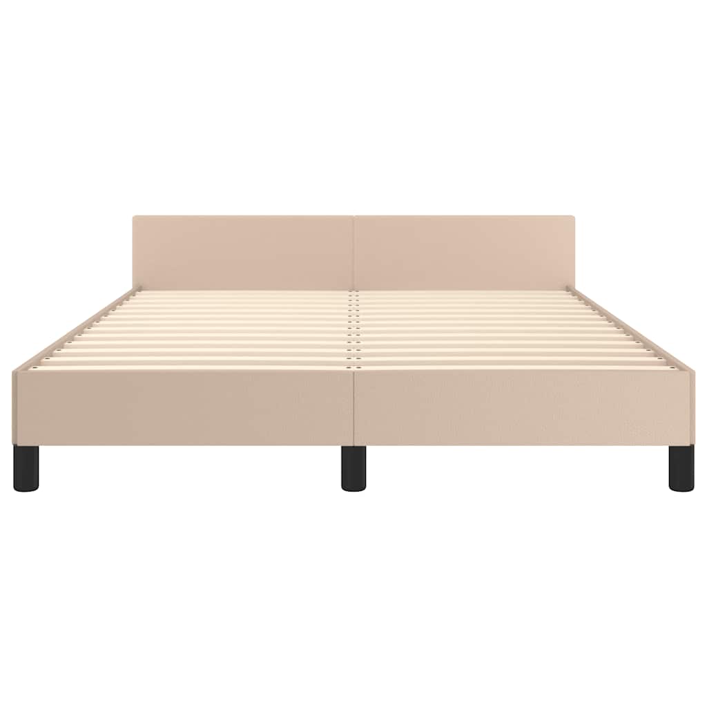 Bedframe met hoofdeinde zonder matras Cappuccino 140x200 cm