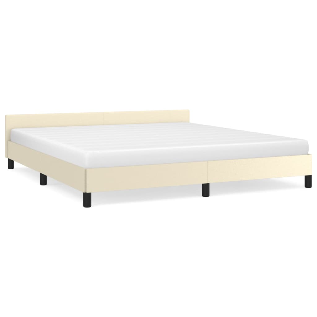 Bedframe Met Hoofdbord Kunstleer Kleurig 160 x 200 cm crème
