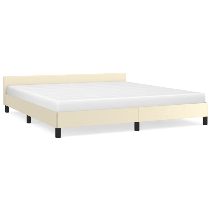 Bedframe Met Hoofdbord Kunstleer Kleurig 160 x 200 cm crème