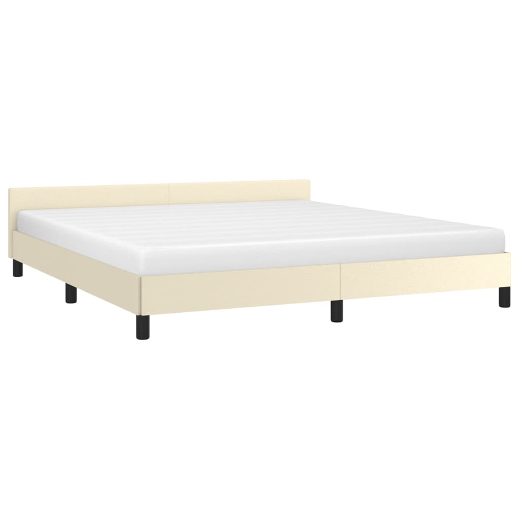 Bedframe Met Hoofdbord Kunstleer Kleurig 160 x 200 cm crème