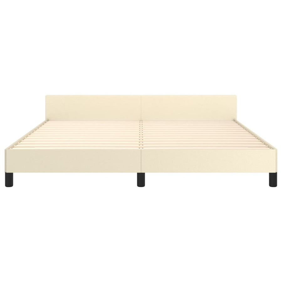 Bedframe Met Hoofdbord Kunstleer Kleurig 160 x 200 cm crème