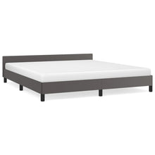 Bedframe Met Hoofdbord Kunstleer Grijs 160X200 Cm