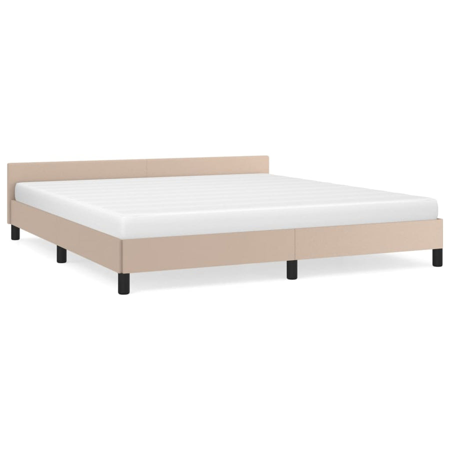 Bedframe Met Hoofdbord Kunstleer Kleurig 160 x 200 cm Cappuccino