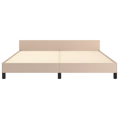 Bedframe Met Hoofdbord Kunstleer Kleurig 160 x 200 cm Cappuccino