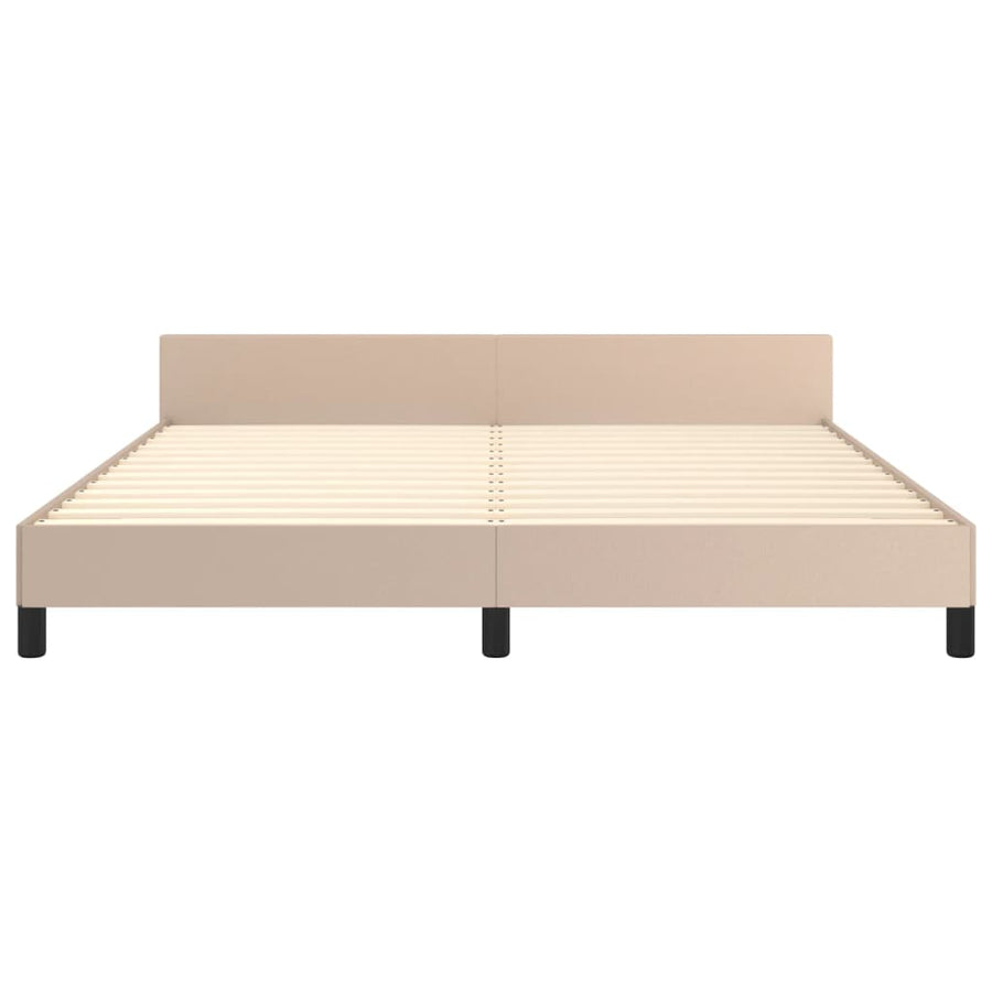 Bedframe Met Hoofdbord Kunstleer Kleurig 160 x 200 cm Cappuccino