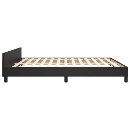 Bedframe Met Hoofdbord Kunstleer Zwart 180X200 Cm