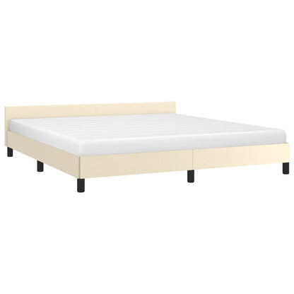 Bedframe Met Hoofdbord Kunstleer Kleurig 180 x 200 cm Crème