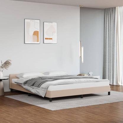 Bedframe Met Hoofdbord Kunstleer Cappuccinokleurig 180X200 Cm