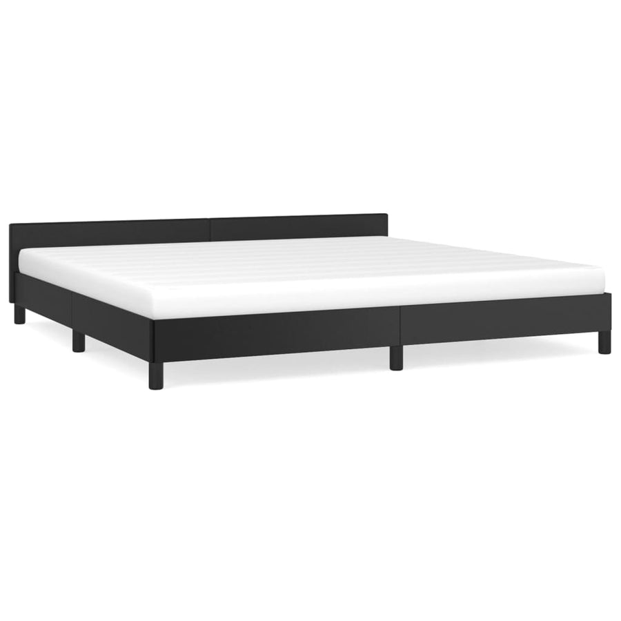 Bedframe Met Hoofdeinde Kunstleer Zwart 200X200 Cm