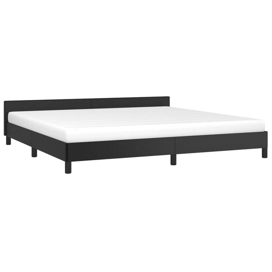 Bedframe Met Hoofdeinde Kunstleer Zwart 200X200 Cm