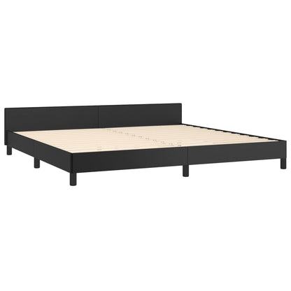 Bedframe Met Hoofdeinde Kunstleer Zwart 200X200 Cm
