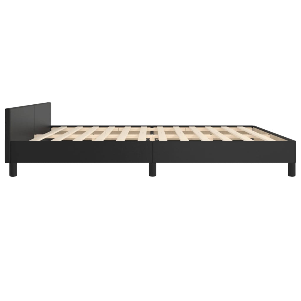 Bedframe Met Hoofdeinde Kunstleer Zwart 200X200 Cm