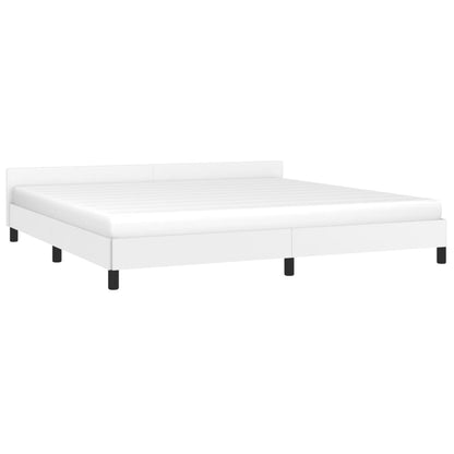 Bedframe Met Hoofdbord Kunstleer Wit 200X200 Cm