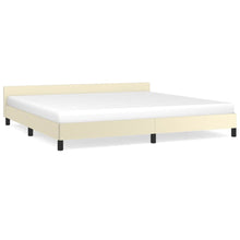 Bedframe Met Hoofdbord Kunstleer Crèmekleurig 200X200 Cm