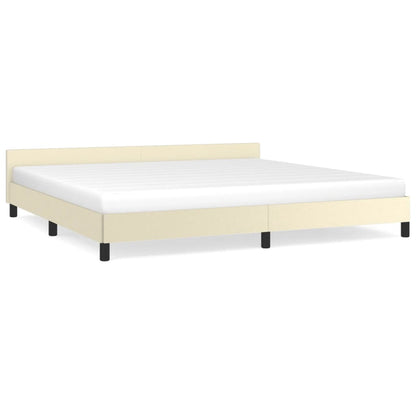 Bedframe Met Hoofdbord Kunstleer Crèmekleurig 200X200 Cm