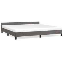 Bedframe Met Hoofdbord Kunstleer Grijs 200X200 Cm