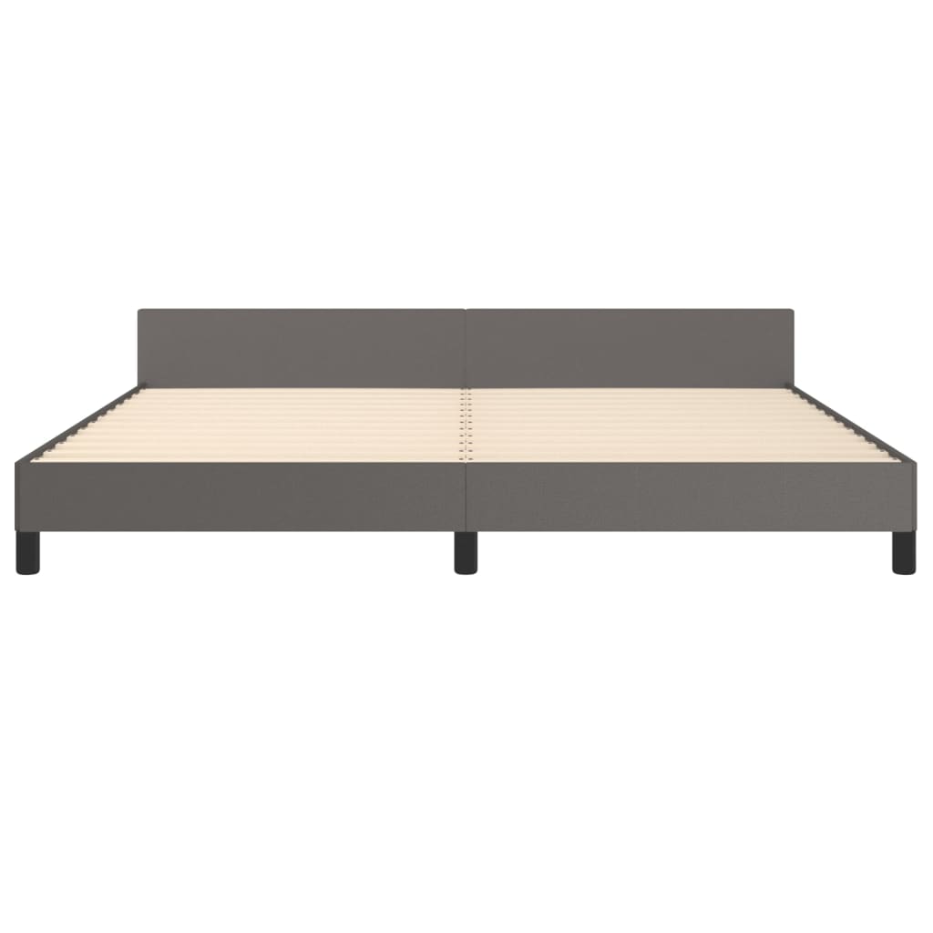 Bedframe Met Hoofdbord Kunstleer Grijs 200X200 Cm