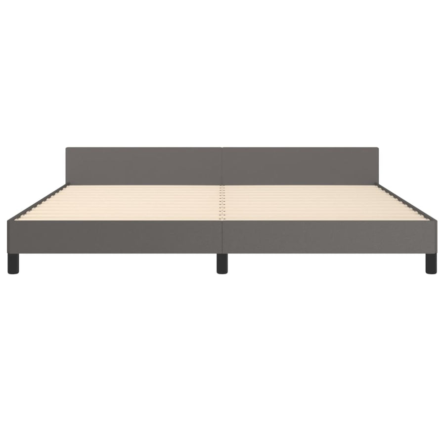 Bedframe Met Hoofdbord Kunstleer Grijs 200X200 Cm