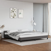 Bedframe 200x200 cm grijs kunstleer