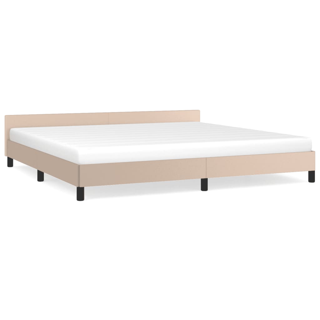 Bedframe Met Hoofdbord Kunstleer Cappuccinokleurig 200X200 Cm