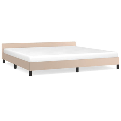 Bedframe Met Hoofdbord Kunstleer Cappuccinokleurig 200X200 Cm