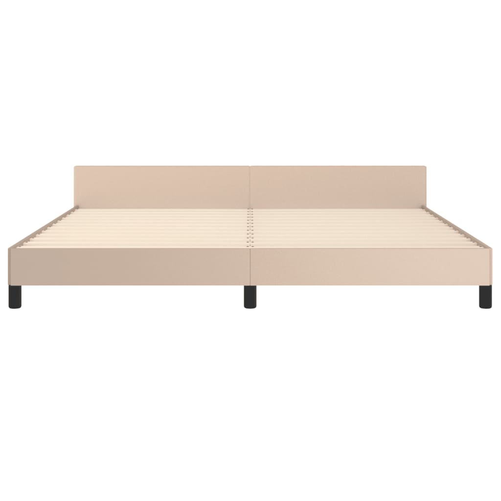 Bedframe Met Hoofdbord Kunstleer Cappuccinokleurig 200X200 Cm