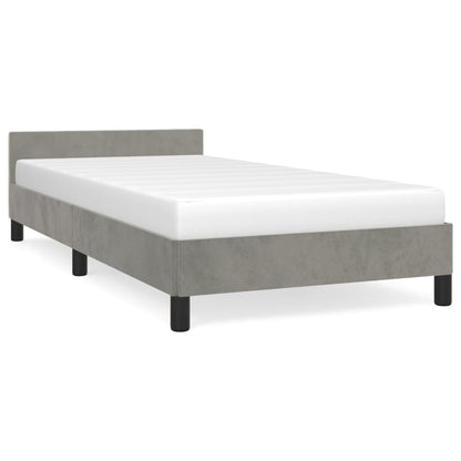 Bedframe Met Hoofdeinde Fluweel Lichtgrijs 80X200 Cm