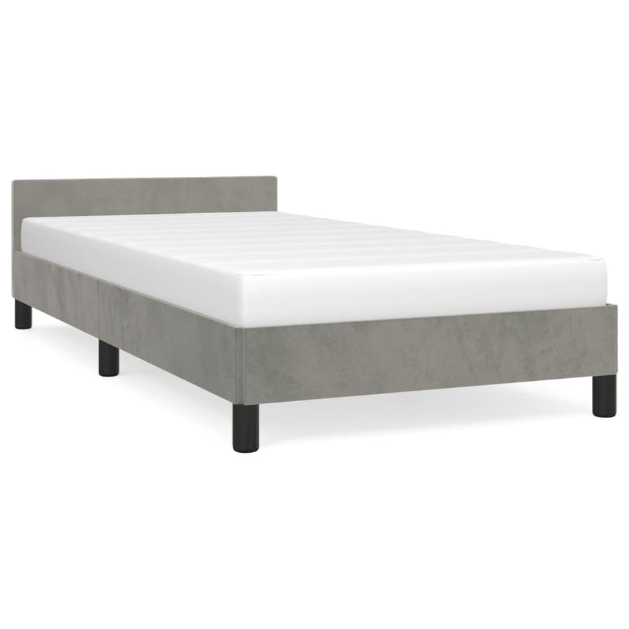 Bedframe Met Hoofdeinde Fluweel Lichtgrijs 80X200 Cm