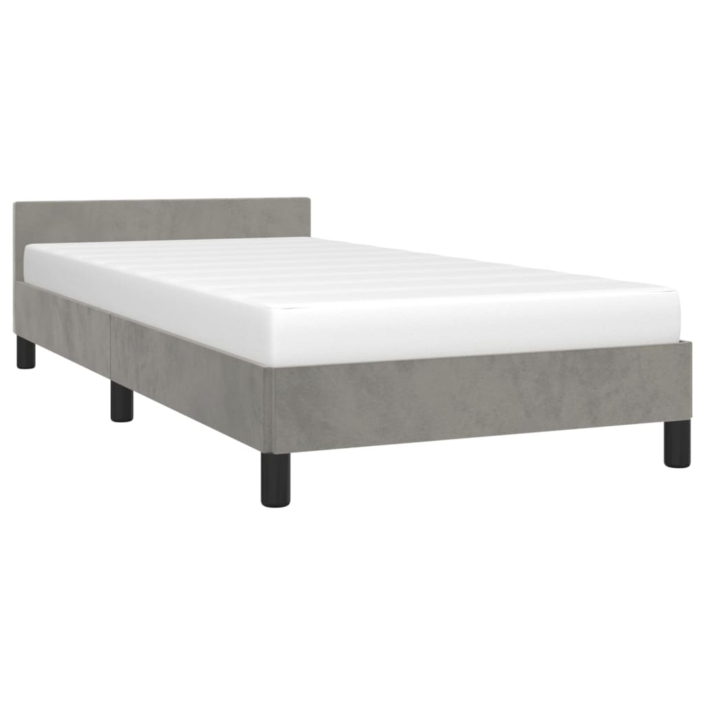 Bedframe Met Hoofdeinde Fluweel Lichtgrijs 80X200 Cm