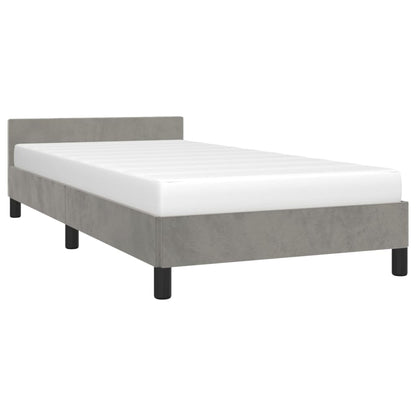 Bedframe Met Hoofdeinde Fluweel Lichtgrijs 80X200 Cm