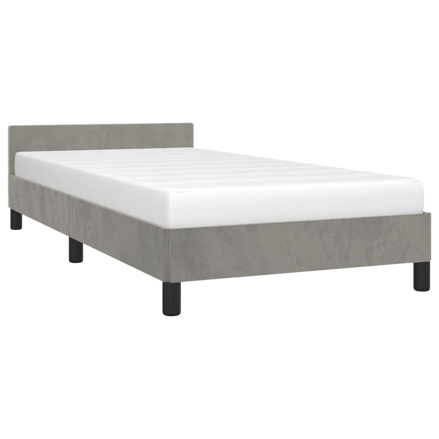 Bedframe Met Hoofdeinde Fluweel Lichtgrijs 80X200 Cm