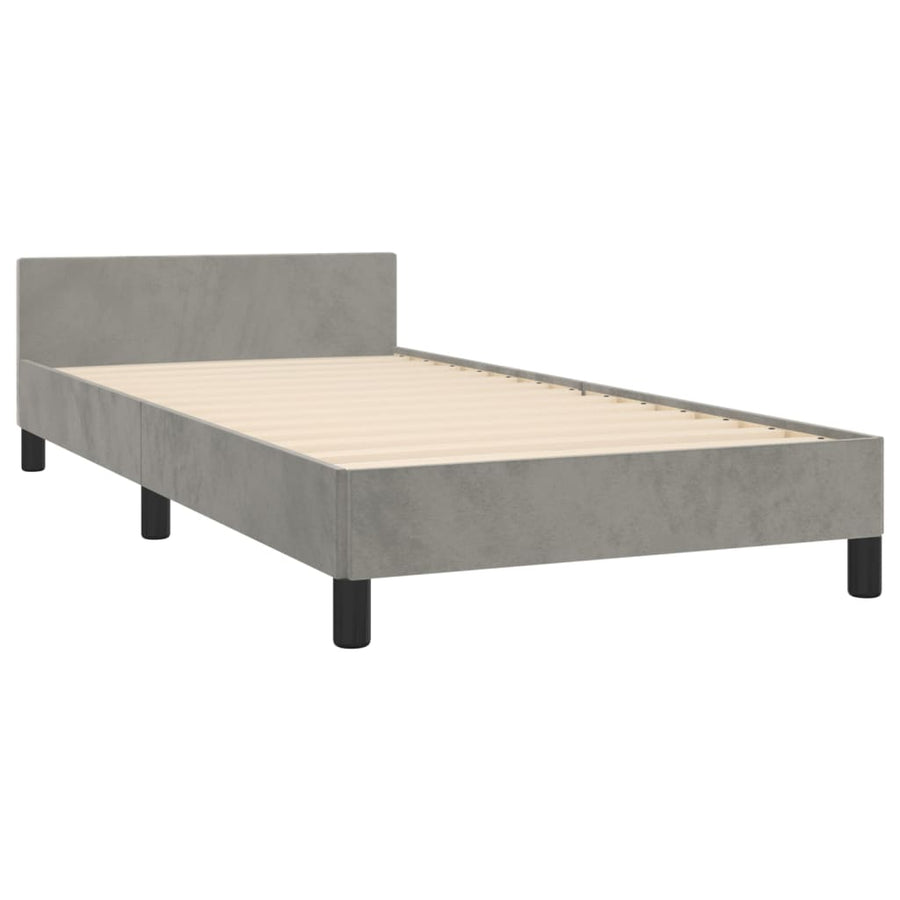 Bedframe Met Hoofdeinde Fluweel Lichtgrijs 80X200 Cm