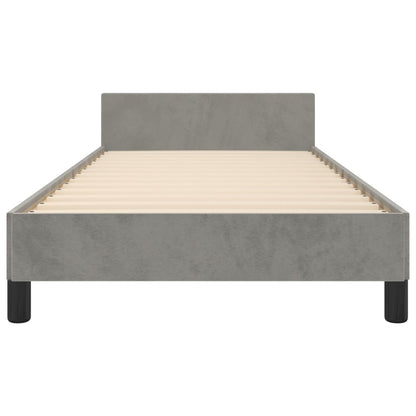 Bedframe Met Hoofdeinde Fluweel Lichtgrijs 80X200 Cm