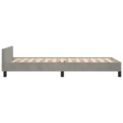 Bedframe Met Hoofdeinde Fluweel Lichtgrijs 80X200 Cm