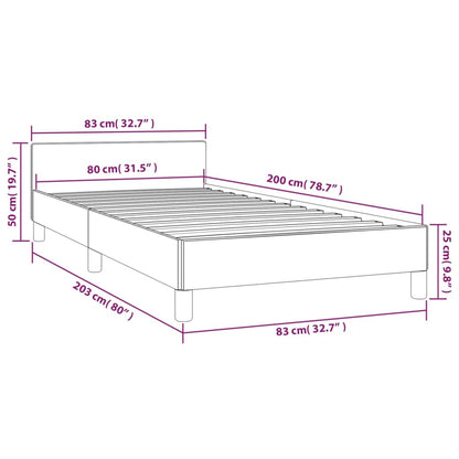 Bedframe Met Hoofdeinde Fluweel Lichtgrijs 80X200 Cm