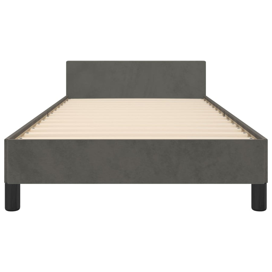 Bedframe Met Hoofdeinde Fluweel Donkergrijs 80X200 Cm