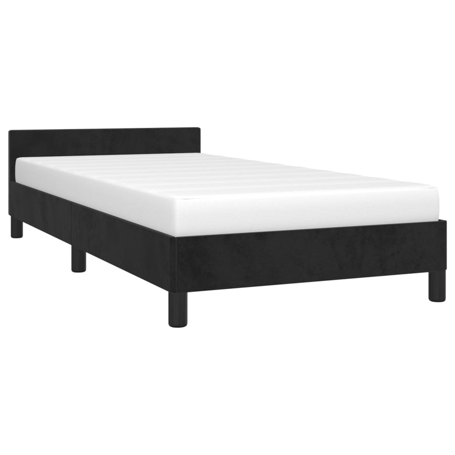 Bedframe Met Hoofdeinde Fluweel Zwart 80X200 Cm
